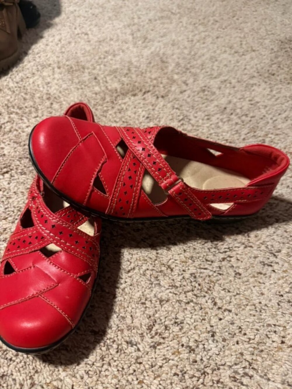 Red slip on shoe